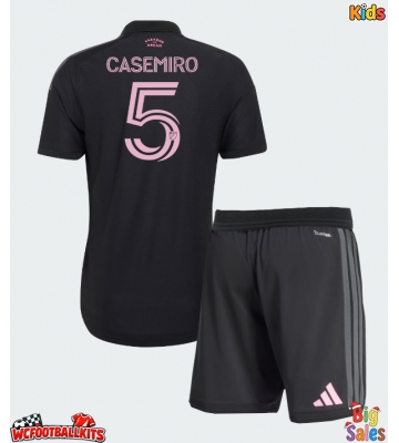Inter Miami Casemiro #5 Replica Away Stadium Kit for Kids 2026-27 Short Sleeve (+ pants)